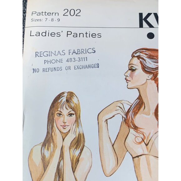 Kwik Sew Misses Panties Sewing Pattern sz 7 8 9 202 - uncut - Picture 3 of 9